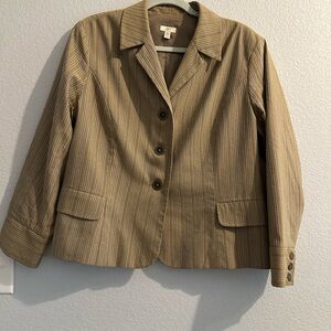 J Jill Striped Brown Women's Blazer